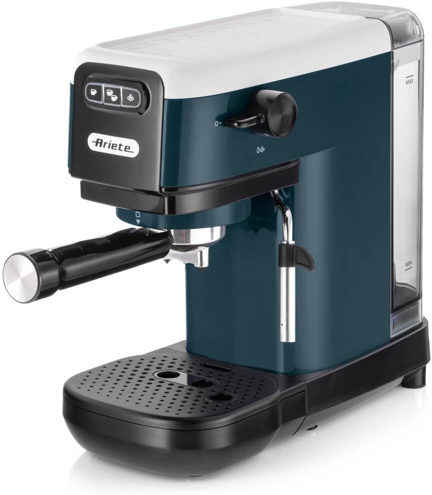 Ariete 1399 Macchina da caffè espresso Snow White, Per polvere e cialde ESE, 1300 W, Capacità 1,1L, 15 bar di pressione, Filtro 1, 2 tazze e cialda ESE, Cappuccino, Bianco