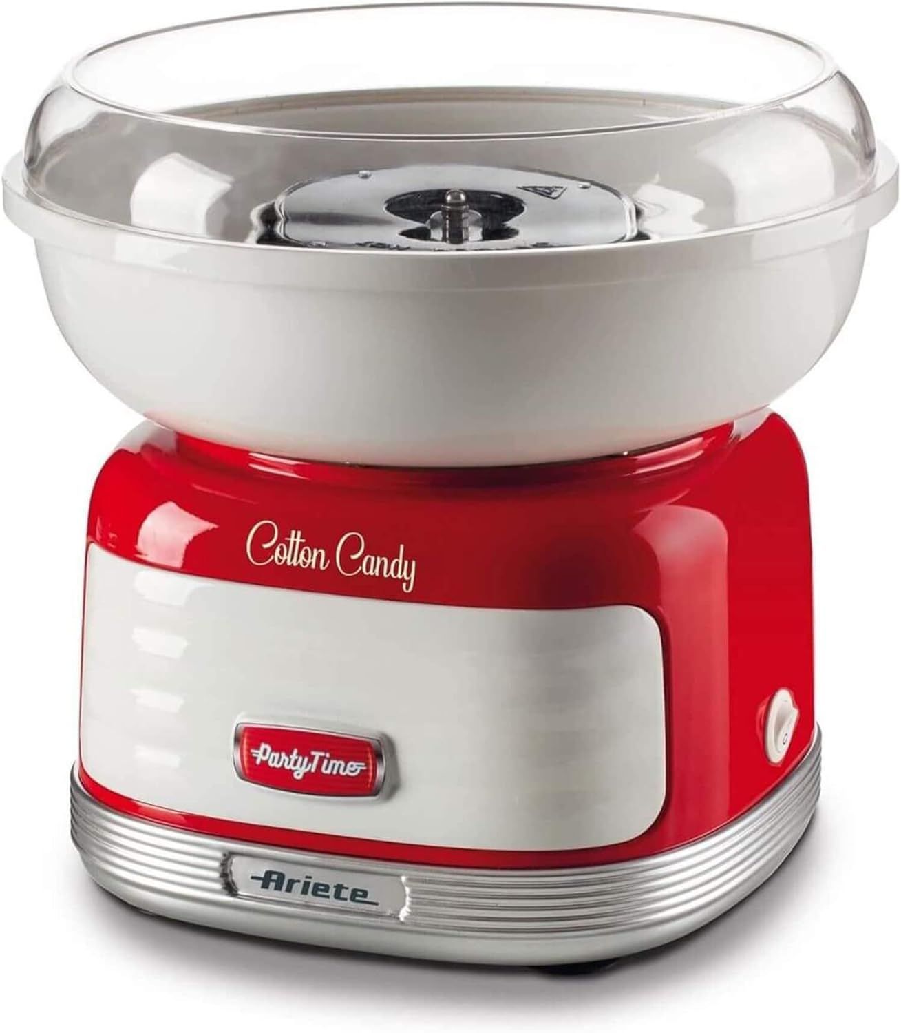 Ariete 2973 - Cotton Candy Party Time - Macchina per Zucchero Filato compatibile con zucchero semolato e caramelle dure - 500 Watt - Rosso