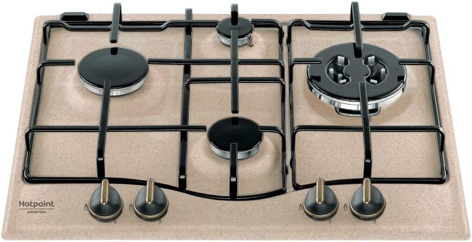 HOTPOINT Piano Cottura PCN 640 T (AV) R / HA a Gas 4 Fuochi Gas Colore Avena