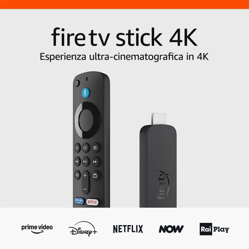 Fire TV Stick 4K di Amazon | Dispositivo per lo streaming con supporto per Wi-Fi 6, Dolby Vision/Atmos e HDR10+