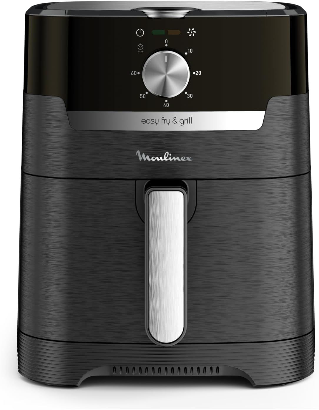 Moulinex Easy Fry & Grill, Inox Digitale Friggitrice ad Aria Calda e Griglia, 4,2Litri, 1400W, Friggitrice Senza Olio, 8 Programmi Predefiniti e 1 Manuale, Capacità Fino a 6 Persone, EZ501810​