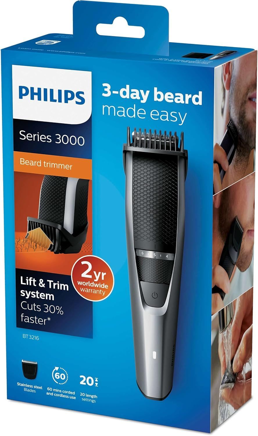 Philips BEARDTRIMMER Series 3000 BT3216/14 Regolabarba