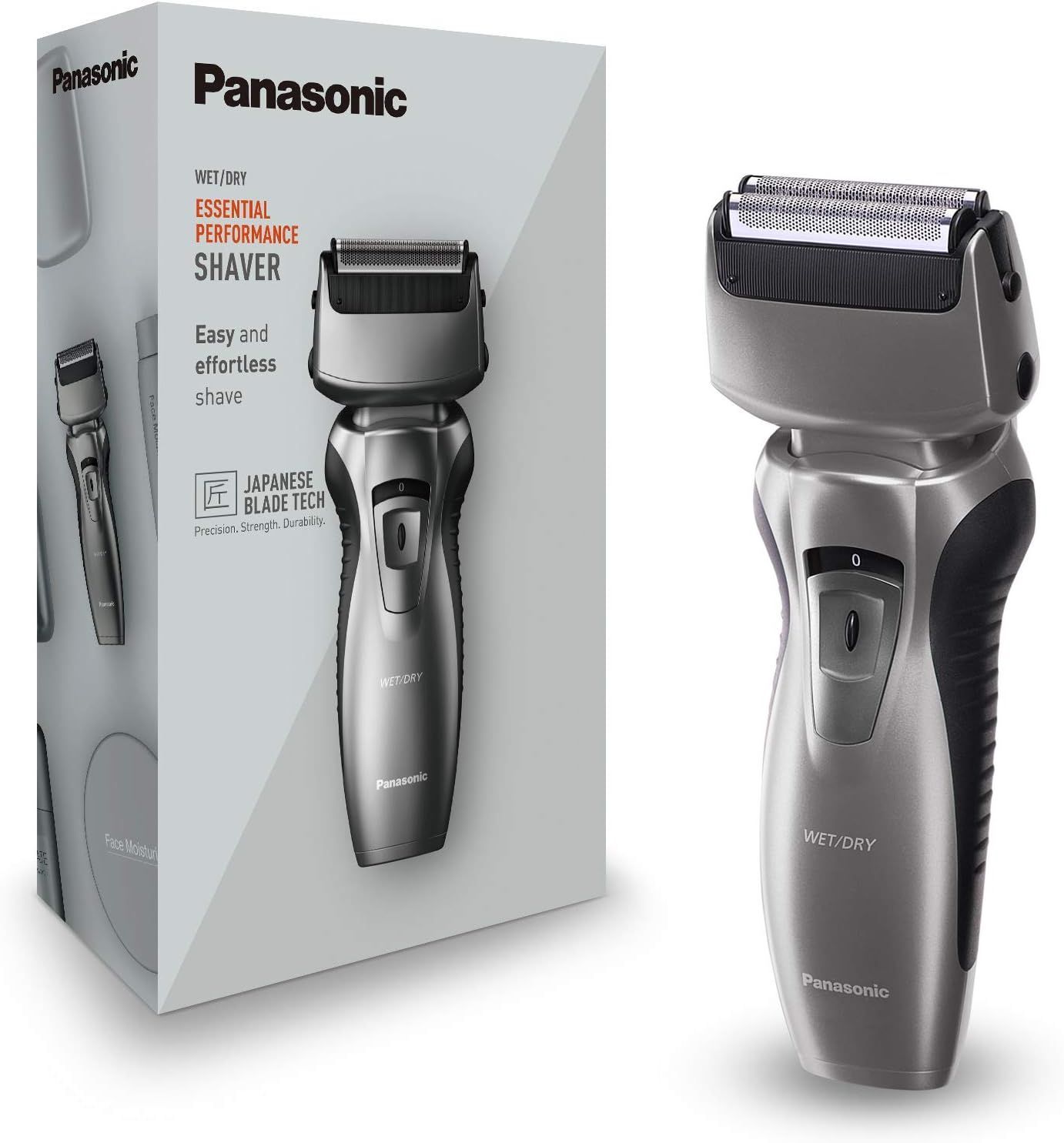 Panasonic Es-Rw33-H503 Rasoio Elettrico Wet&Dry A 2 Lame, Testina Orientabile 8D, Grigio Scuro, ‎4.2 x 5.7 x 15.6 Cm