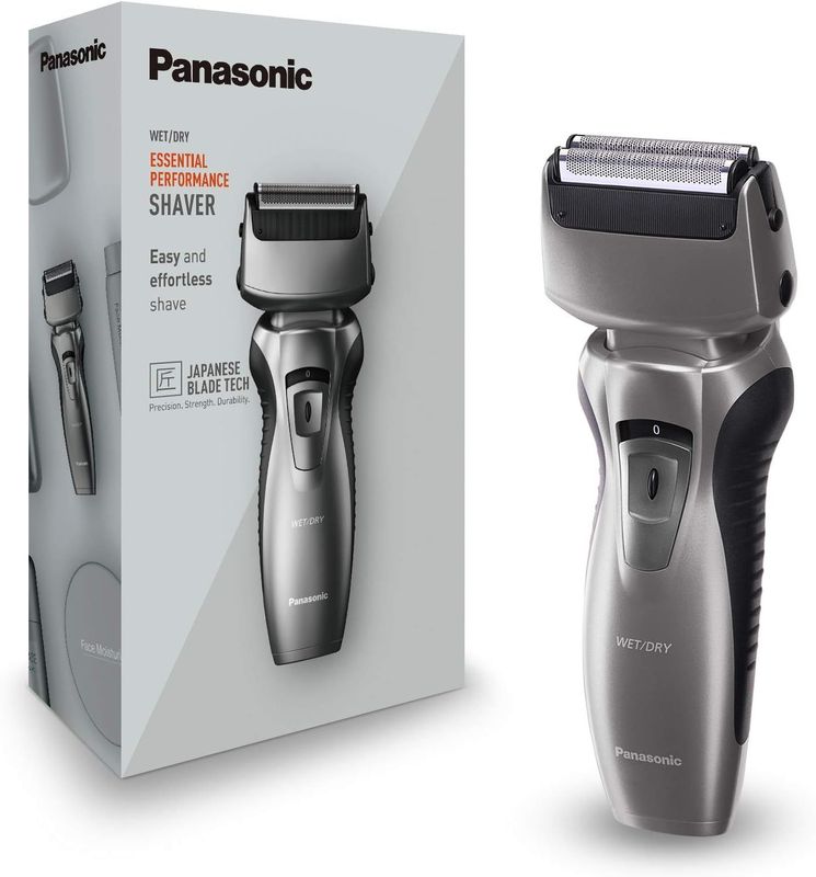 Panasonic Es-Rw33-H503 Rasoio Elettrico Wet&Dry A 2 Lame, Testina Orientabile 8D, Grigio Scuro, ‎4.2 x 5.7 x 15.6 Cm