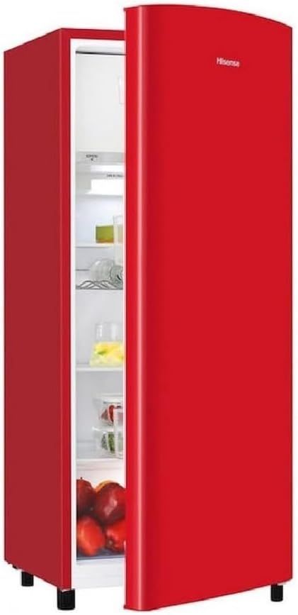 Hisense Frigorifero Monoporta RR220D4ERE Capacità 165 Lt Altezza 128 Cm Colore Rosso Classe Energetica E [Classe di efficienza energetica F]