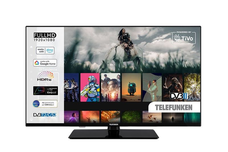 Telefunken TE40750B45I2KT TV 101,6 cm (40") Full HD Smart TV Wi-Fi Nero 250 cd/m²