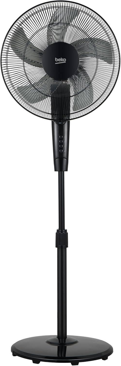 Beko - EFS5100B - Ventilatore a Piantana, 45 W, 3 Velocità, Altezza e Inclinazione Regolabile - Nero, 45,2 x 40 x 135 cm