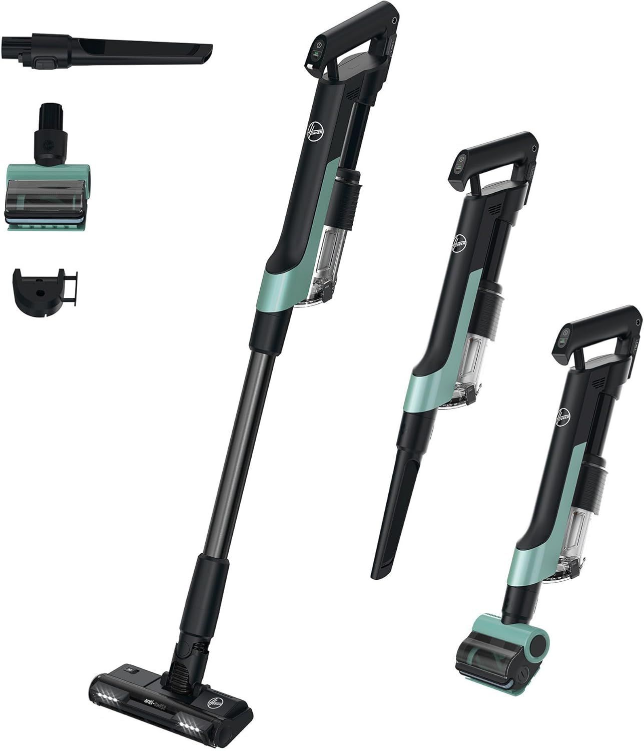 HOOVER HF2 Aspirapolvere senza fili Ultraleggero, POWERTIME 500, compattazione polvere per aumentare la potenza, spazzola per pavimenti duri Anti Groviglio, luci LED, Mini Turbo spazzola [HF201P]