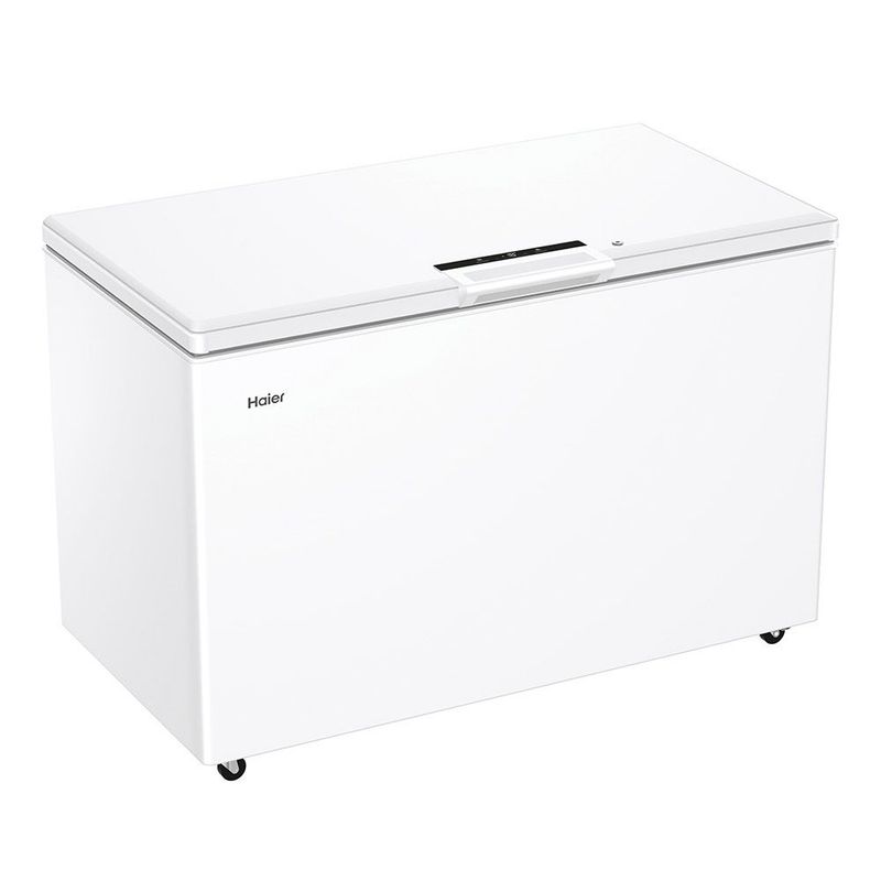 Haier HCE420E Congelatore a Pozzetto, 418 Litri, Statico, Trattamento Antibatterico, Temperatura Regolabile, Luce LED, Classe E, 132x75x89 cm, Bianco [Classe di efficienza energetica E]