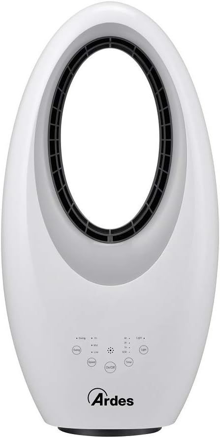 ARDES | AR5BL1 Ventilatore Senza Pale Potente e Silenzioso Ventilatore con Telecomando Luce Notturna Led Comandi Touch e Timer Modello Muna Bladeless