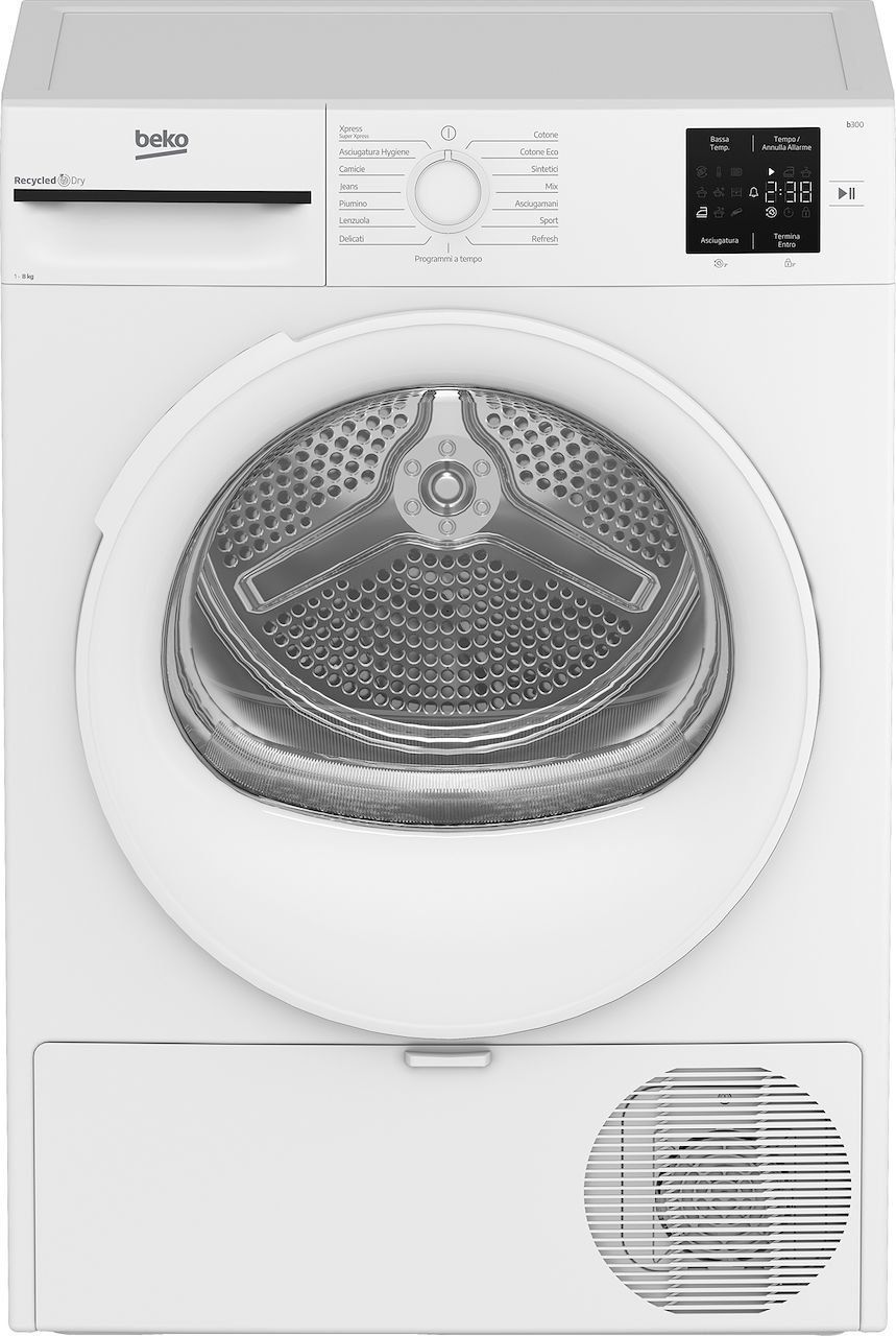 BEKO BMT103EW 10kg, classe D, linea estetica NX, display touch, colore bianco, oblo bianco