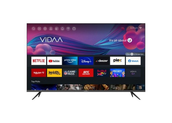 MART TECH Smart TV, 43 Inch 4K UHD, VIDAA OS, WiFi, DVB-T2/C/S2, HbbTV, Netflix, YouTube, Prime Video, Dolby Audio, HDMI, USB, 2023 [43UV10V1] [Energy Class F]
