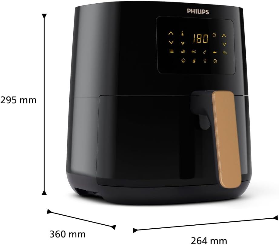 ‎PHILIPS Friggitrice ad Aria Airfryer Serie 5000 L, 4.1 L (0.8 Kg), Airfryer 13 in 1, Connesso al WiFi, 90% di Grassi in meno con Tecnologia Rapid Air, app HomeID (HD9255/80)