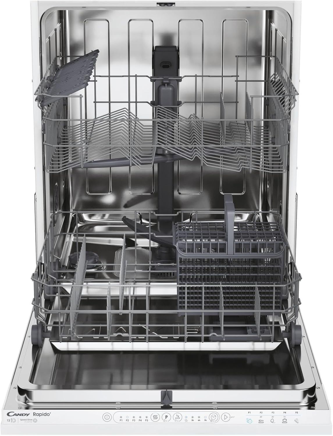 Candy CI 3E9E0W - Lavastoviglie a scomparsa totale 13 coperti, Classe E, Programmi Rapidi, Partenza Ritardata, (82x60x55 cm), Bianco [Classe di efficienza energetica E]