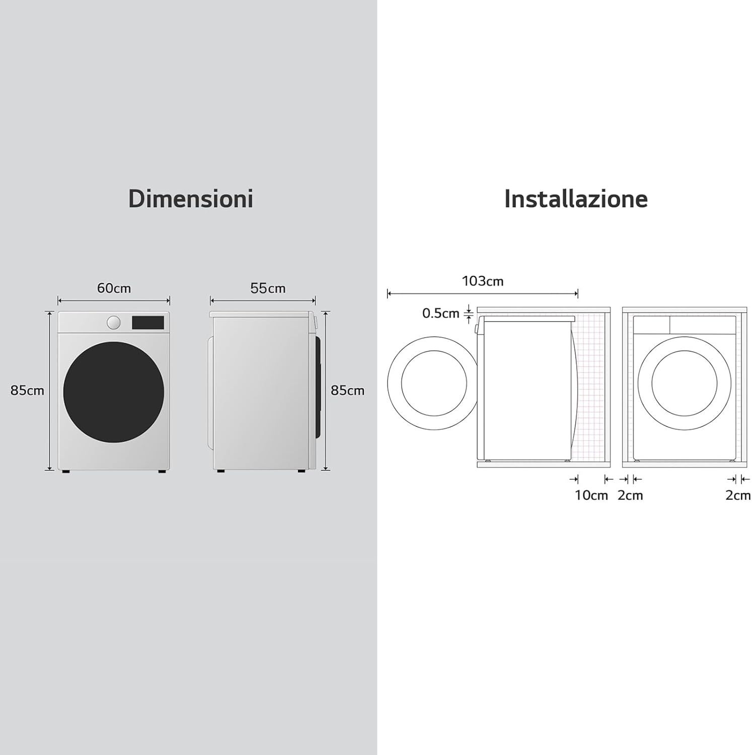 LG F4NX1009NMB Lavatrice 9 kg a Carica Frontale Serie X1, Classe A, 1400 giri, Wi-Fi, 6 Motion Direct Drive, Lavaggio a Vapore Allergy Care, Libera installazione, Middle Black [Classe di efficienza en