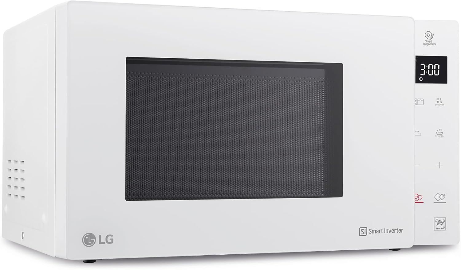 LG MH6535GDH Forno Microonde Smart Inverter con Grill al Quarzo, 25 Litri, 1000 W, Programmi Automatici, Livelli di Potenza Regolabili, Cottura a Vapore - Bianco