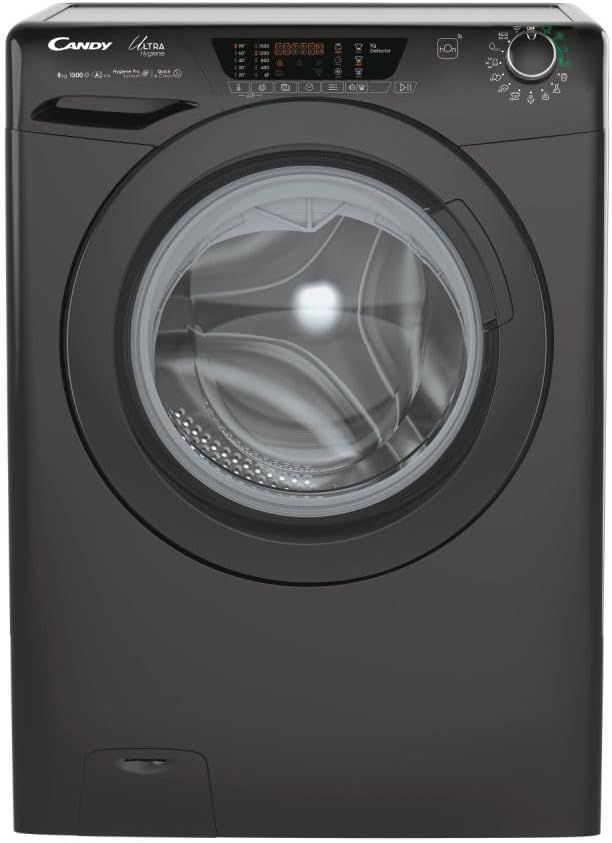 HES12104TWMBB6-S - Lavatrice da 10 kg, Caricamento Frontale, 1200 giri, Nero, Classe energetica A [Classe di efficienza energetica A]