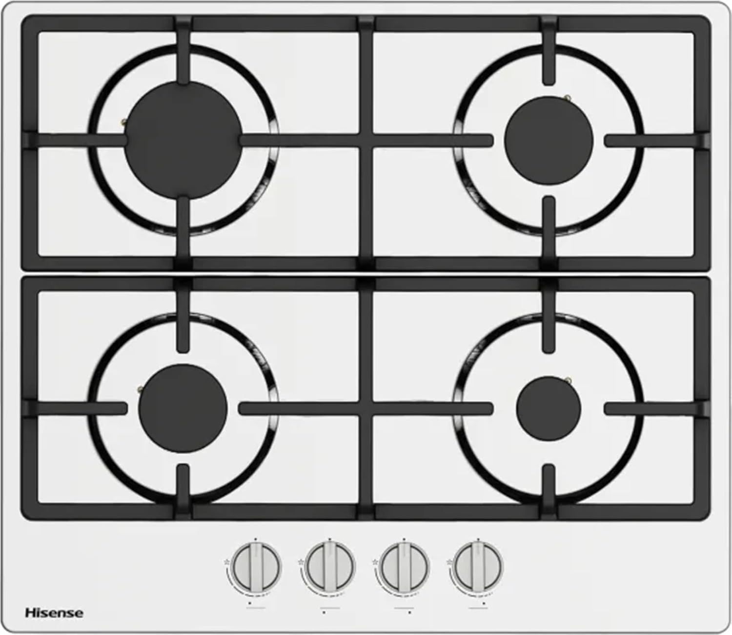 HISENSE GM643XHFCI PIANO COTTURA GAS, 4 zone di cottura, dimensioni: L 60 cm, P 52 cm, piano in Acciaio, Acciaio Inox
