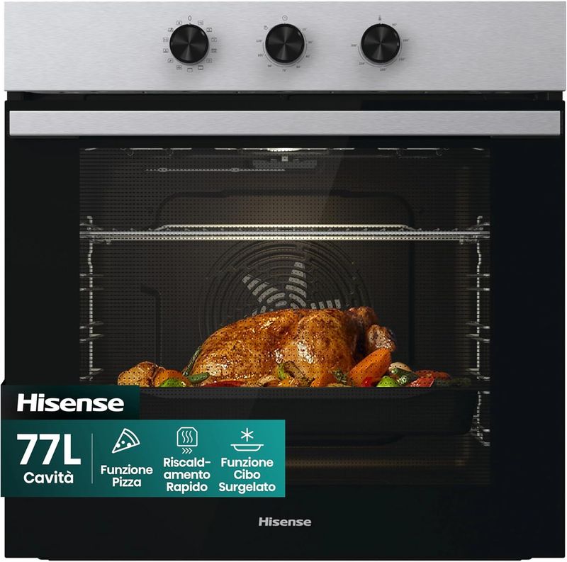 HISENSE BI62111AXTC FORNO INCASSO, dimensioni: L 59,5 cm - A 59,5 cm - P 56,4 cm, Acciaio inox, classe A