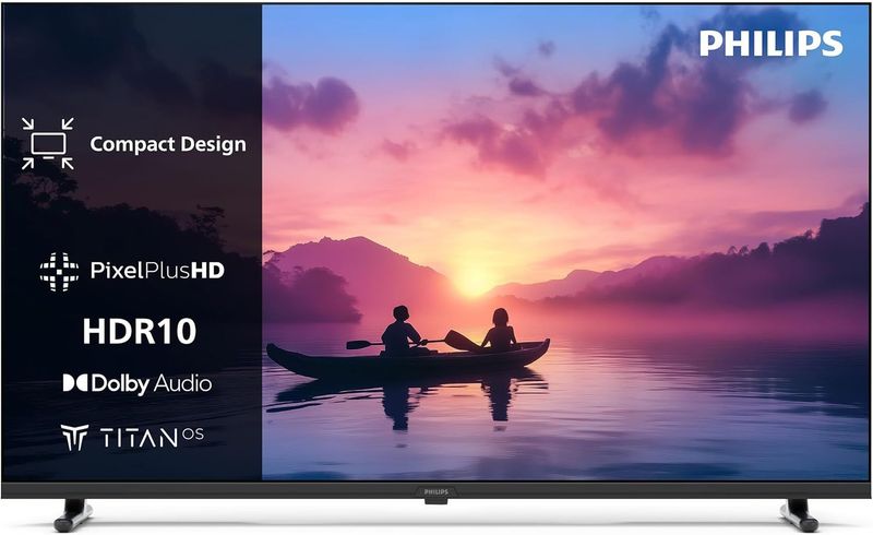 Philips 32PHS6000 2K HD LED Smart TV - Display 32’’ con Pixel Plus, piattaforma Titan OS e Dolby Digital Sound - Funziona con Alexa e Google Voice Assistant [Classe di efficienza energetica E]