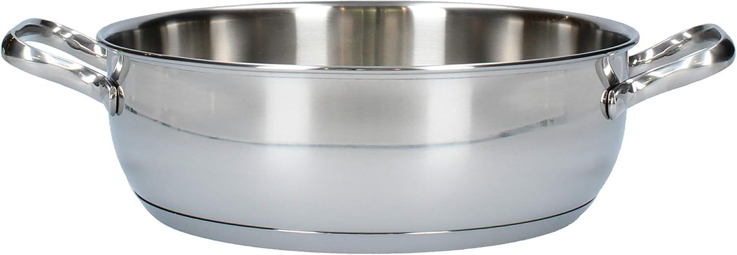 Lagostina Sfiziosa Casseruola Bassa, Acciaio Inossidabile, Grigio, 24 cm