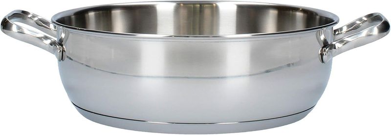 Lagostina Sfiziosa Casseruola Bassa, Acciaio Inossidabile, Grigio, 24 cm