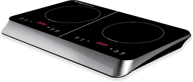 Ardes AR1F602 – Piano cottura elettrico con 2 piastre a induzione, potenza differenziale 2000 W e 1500 W, display digitale e temperatura regolabile fino a 240°C, nero