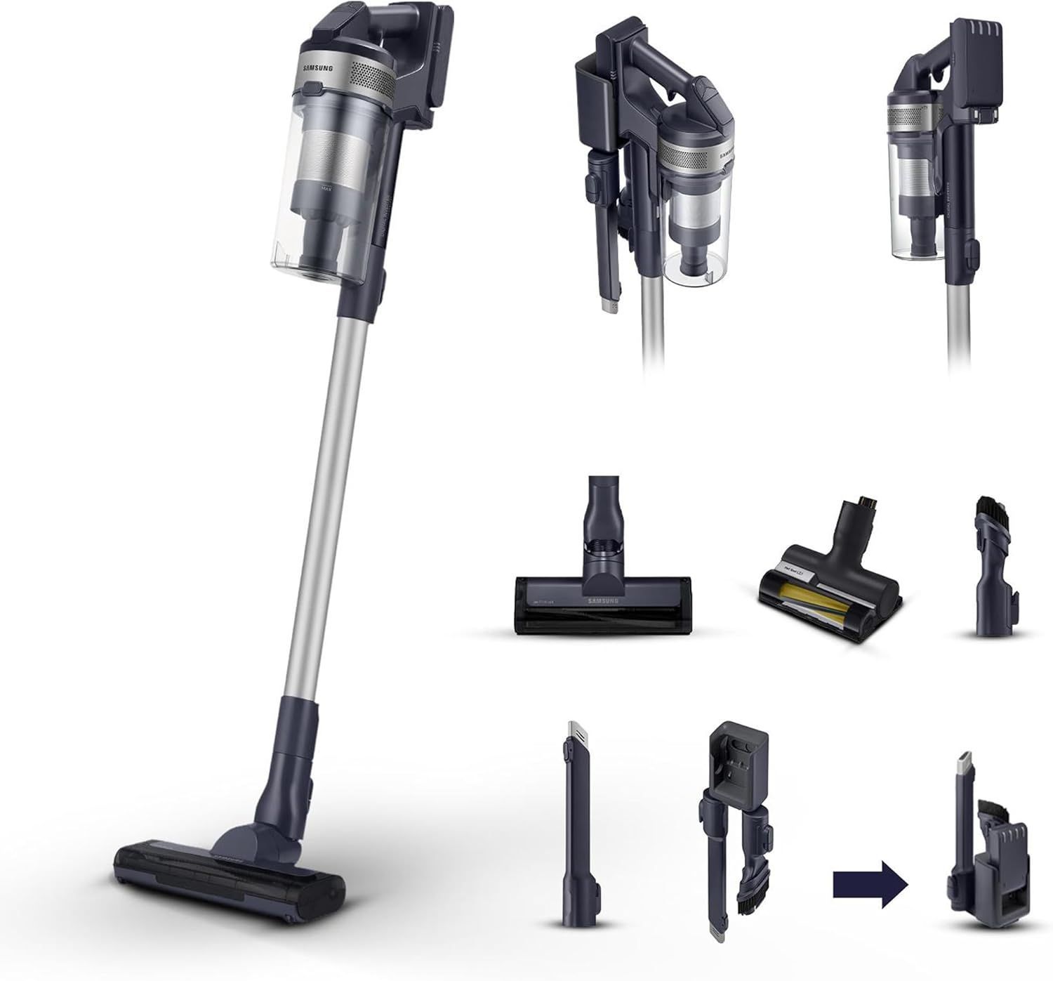 Samsung Scopa Elettrica VS15A60AGR5/WA Jet 65 Pet, Potenza 150W, Aspirapolvere Senza Filo, Fino a 40 Min di Autonomia [Classe di efficienza energetica F]