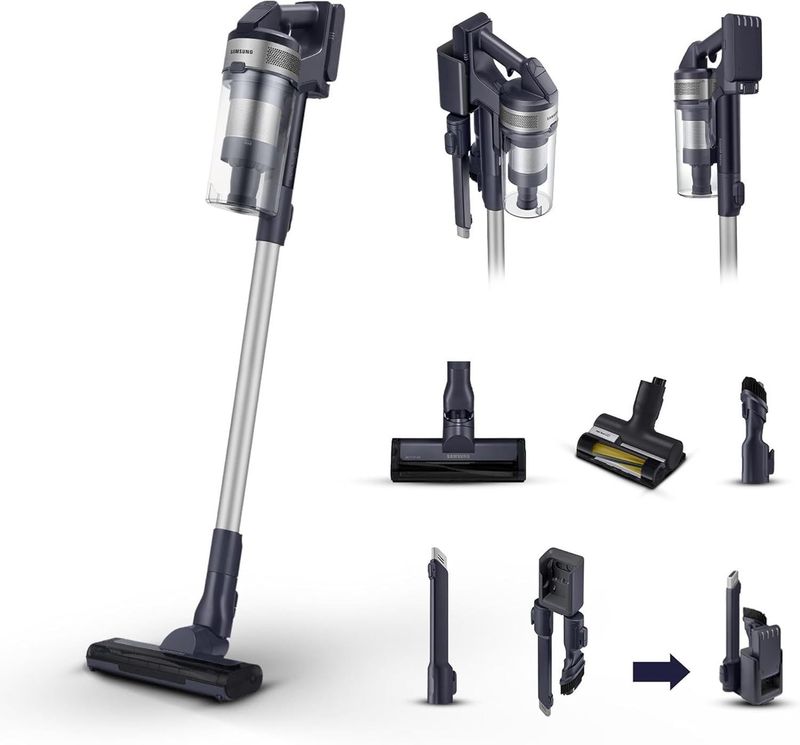 Samsung Scopa Elettrica VS15A60AGR5/WA Jet 65 Pet, Potenza 150W, Aspirapolvere Senza Filo, Fino a 40 Min di Autonomia [Classe di efficienza energetica F]