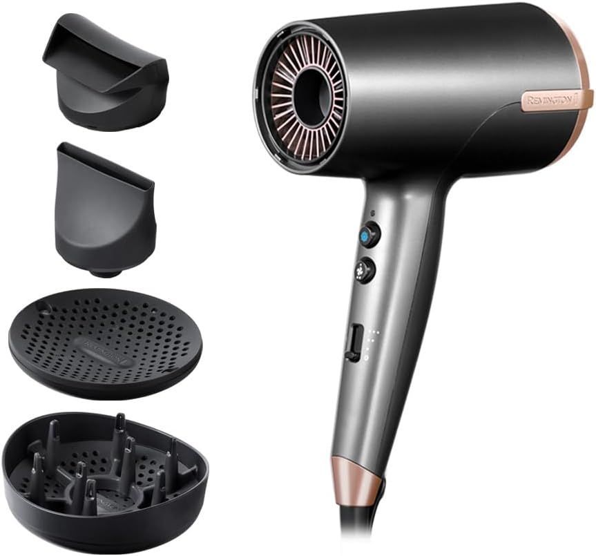 Remington ONE Asciugacapelli 2000W - Asciuga, Arriccia e Genera Onde Naturali - 4 accessori: flyaway, 2 diffusori, bocchetta per styling, 8 combinazioni di riscaldamento e velocità, D6077 Remington ONE Asciugacapelli 2000W - Asciuga, Arriccia e Genera Onde Naturali - 4 accessori: flyaway, 2 diffusori, bocchetta per styling, 8 combinazioni di riscaldamento e velocità, D6077
