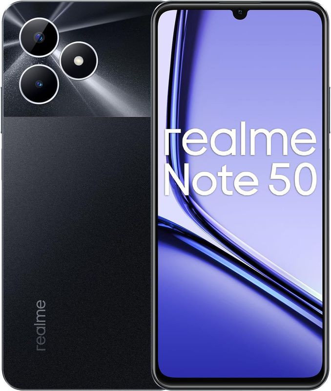 realme Note 50 Smartphone 3+64 GB, Display da 90 Hz, Protezione di fluidità di utilizzo per 48 mesi, Fotocamera AI da 13MP, Batteria di lunga durata da 5.000mAh, Midnight Black(no adapter)