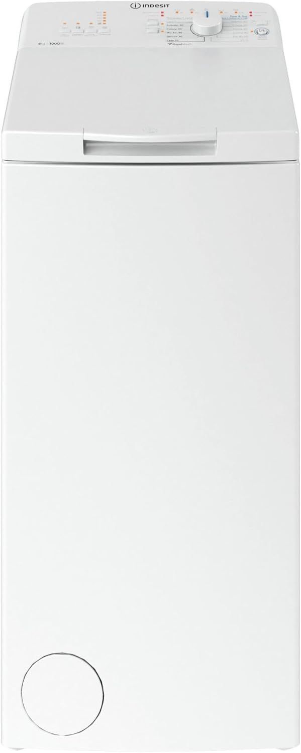 Indesit BTW L60400 IT Lavatrice Carica dall'Alto 6 Kg Classe C 60 cm, 1000 rpm, Bianco [Classe di efficienza energetica C]