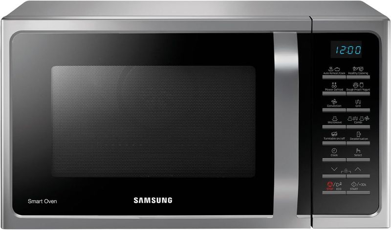 Samsung Forno a Microonde Combinato a libera installazione SmartOven MC28H5015CS/ET, Cottura Ventilata, Microonde + Grill 900 W + 1500 W, 28 L, 52l x 47h x 31p cm, Argento