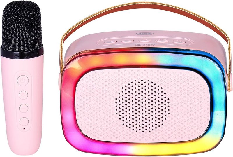 Trevi XR 8A01 MINI PARTY Speaker Wireless 10W, Altoparlante Karaoke per Bambini con Microfono Senza Fili, Effetti Voce per Feste e Bambini, Ingressi USB, Micro SD e AUX-IN, Batteria Integrata, Rosa Trevi XR 8A01 MINI PARTY Speaker Wireless 10W, Altoparlante Karaoke per Bambini con Microfono Senza Fili, Effetti Voce per Feste e Bambini, Ingressi USB, Micro SD e AUX-IN, Batteria Integrata, Rosa