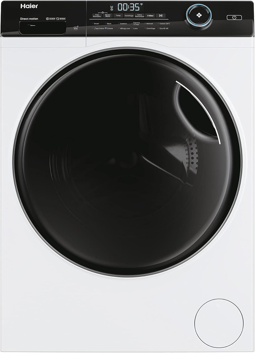 Haier, I-Pro Serie 3, HW80-B14939-IT, Lavatrice a carica frontale, 8 KG, Classe A, 1400 giri, 67dB, Vapore, 14 programmi, Partenza ritardata, Bianco, AxLxP 85x59,5x62 cm [Classe di efficienza energeti