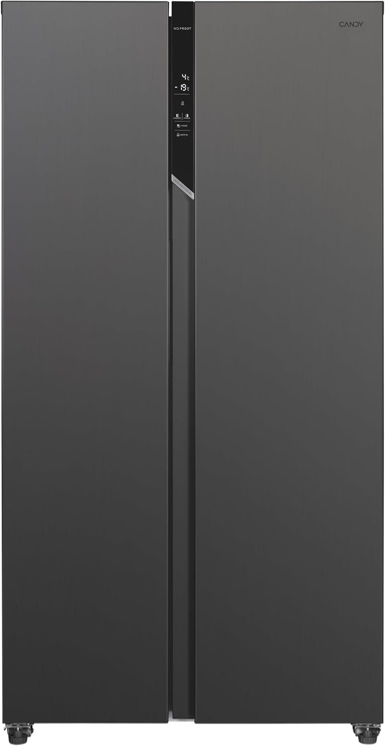 Candy CHSVN-174X, Frigorifero Side by Side, Larghezza 91 cm, Capacità 532 L, Inverter, Total No Frost, 2 cassetti Verdoli, Controllo esterno digitale, Illuminazione a LED, Gambe regolabili, Ruote, [Cl