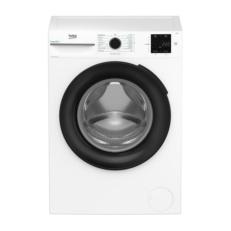 Beko BMX7126DB 7kg classe A bianco, inverter 1200 giri, display XL, oblò nero Classe A