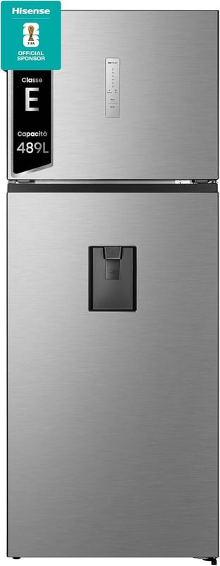 Hisense RT600N4WC2 Frigorifero Doppia Porta, 467 Litri, Total No Frost, Colore Inox, 70.4 × 68.6 × 185 cm [Classe di efficienza energetica E]