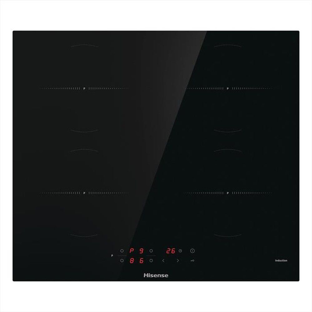 Hisense HI6401BSC Piano cottura a induzione da incasso 60 cm, pannello in vetro ceramica, blocco bambini, controllo touch, funzione timer - nero 7200 W, 595 x 54 x 520 mm (L x A x P)
