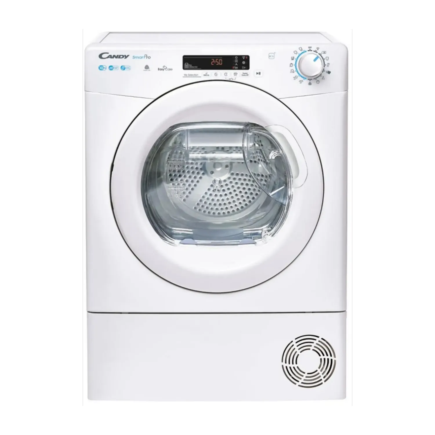 Candy Smart Pro Asciugatrice 10 Kg a Pompa di Calore, Libera Installazione, Connessione Wi-Fi, Controllo da App, 59,6 x 58,5 x 85 cm, Bianca - CSOE H10A2DE-S [Classe di efficienza energetica E] [Class