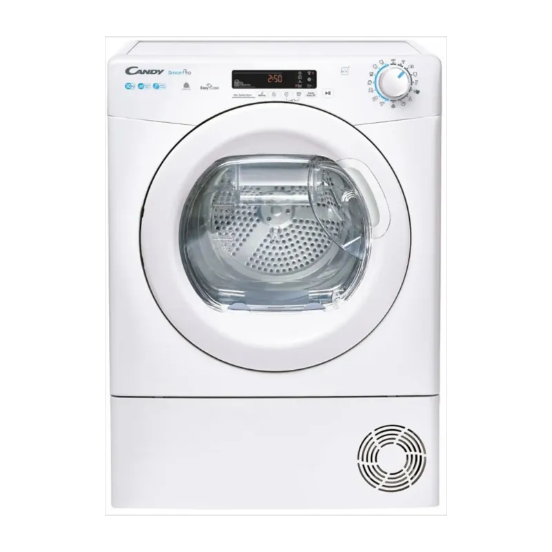Candy Smart Pro Asciugatrice 10 Kg a Pompa di Calore, Libera Installazione, Connessione Wi-Fi, Controllo da App, 59,6 x 58,5 x 85 cm, Bianca - CSOE H10A2DE-S [Classe di efficienza energetica E] [Class