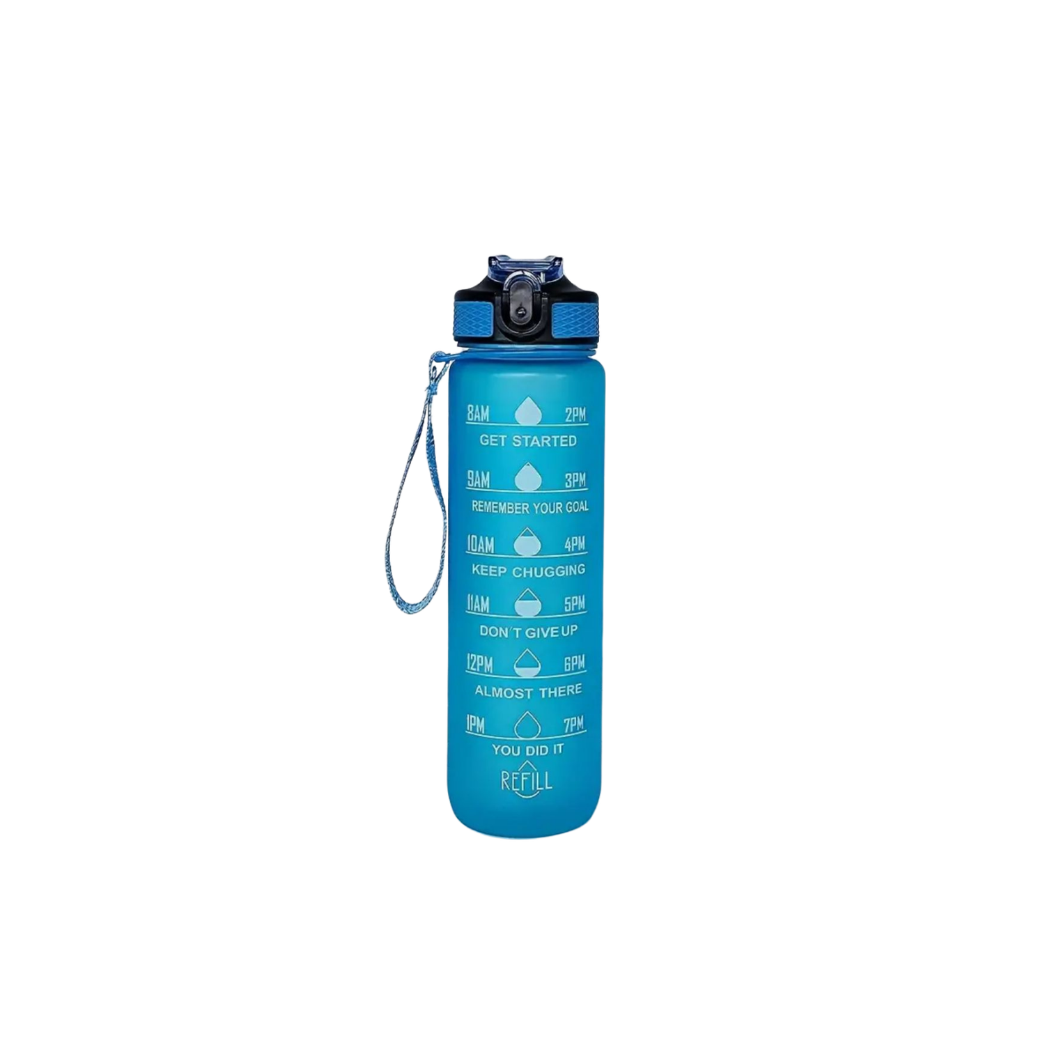 Motivatie ​Waterfles 1 liter (blauw)