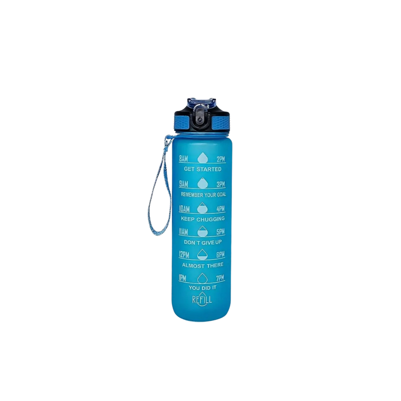 Motivatie ​Waterfles 1 liter (blauw)