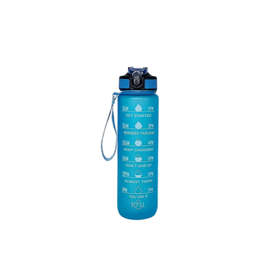 Motivatie ​Waterfles 1 liter (blauw)