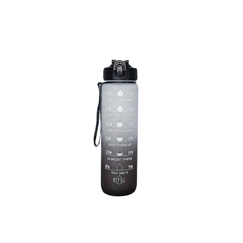Motivatie ​Waterfles 0,75 liter (grijs-zwart)