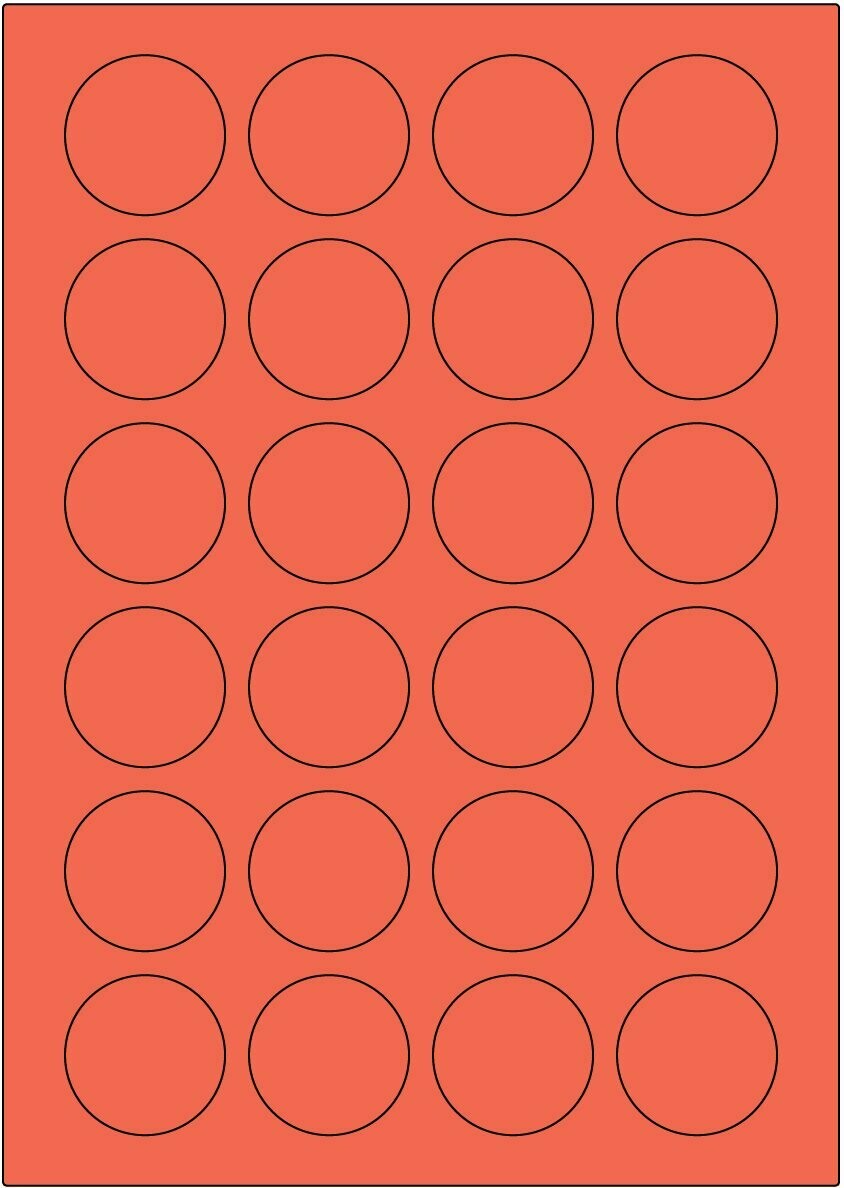 LCI rot matt / permanent / A4 / 40 mm rund / 100 Blatt