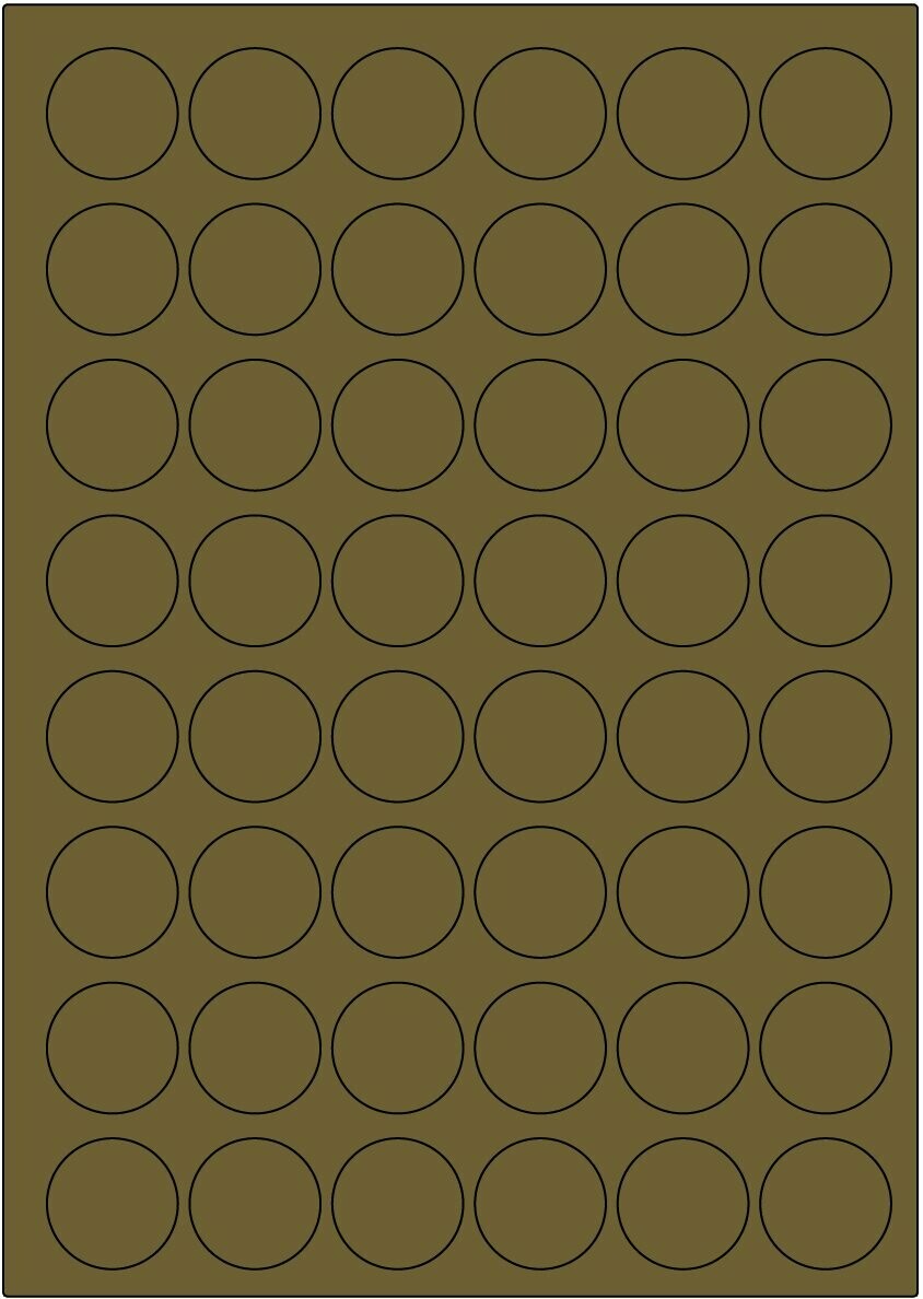 Offset gold matt / permanent / BA4 / 30 mm rund / 200 Blatt