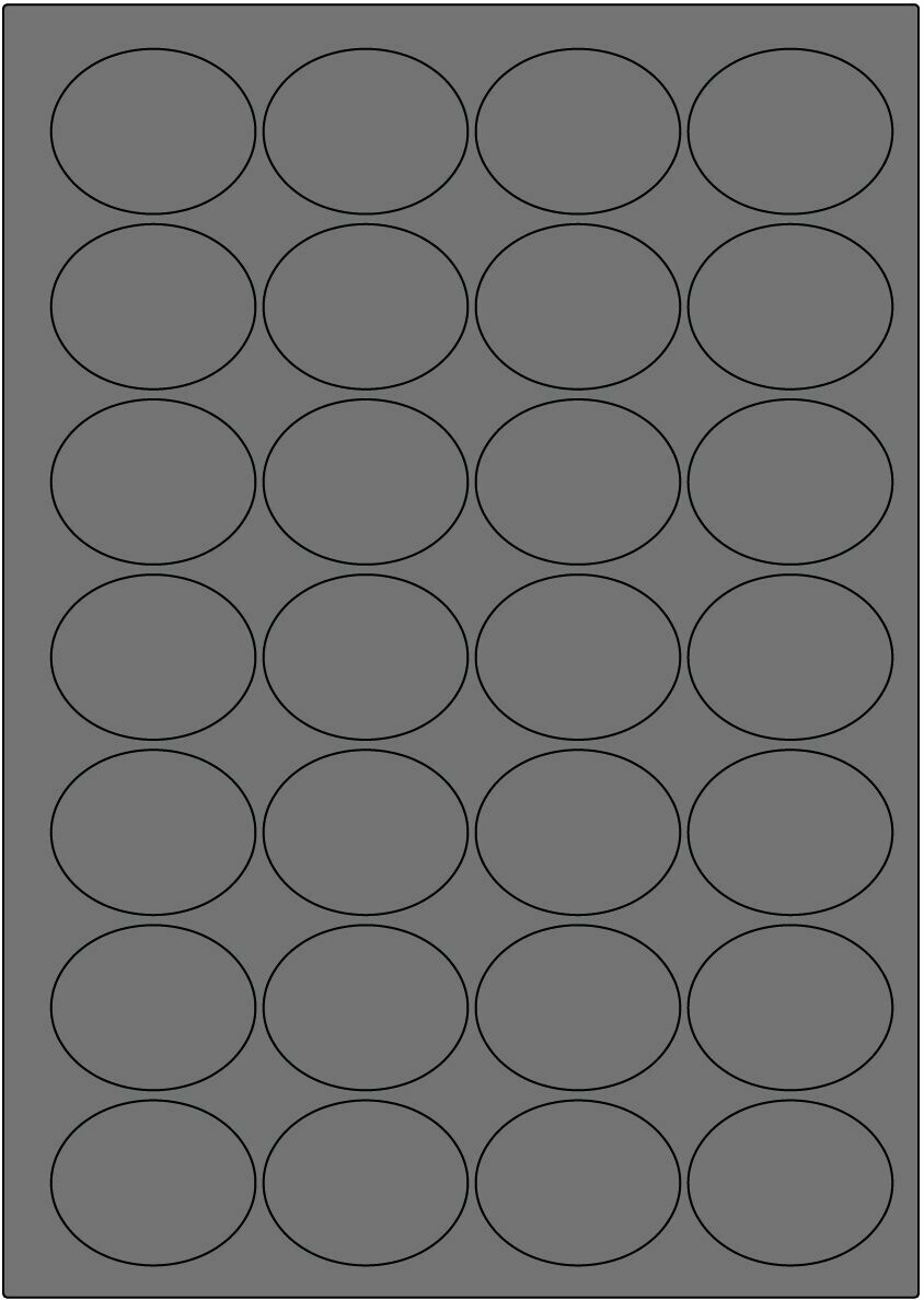 Offset silber matt / permanent / BA4 / 38 x 47 mm oval / 200 Blatt