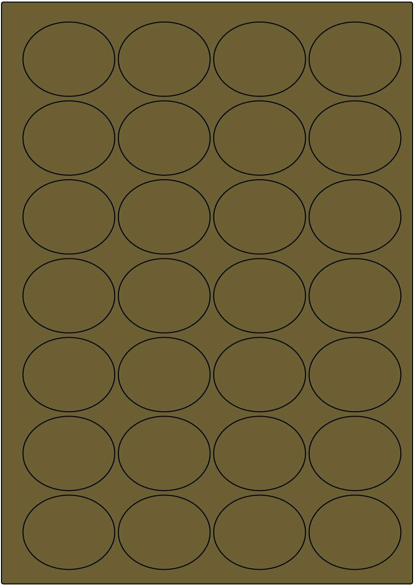 Offset gold matt / permanent / BA4 / 38 x 47 mm oval / 200 Blatt