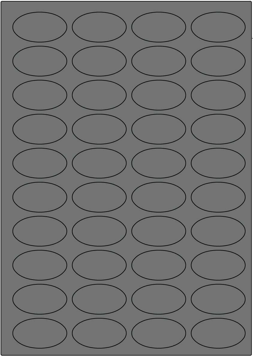 Offset silber matt / permanent / BA4 / 25 x 45 mm oval / 200 Blatt